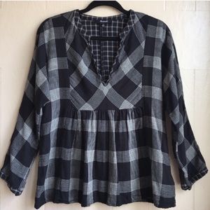 Madewell Boheme Popover Shirt in Hayden Plaid